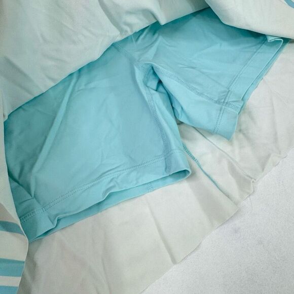 Addison Bay Skirt Skort Womens XL Blue Athletic Tennis Teal Pull On Flowy Stripe - Picture 2 of 8